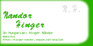 nandor hinger business card
